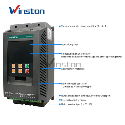 380Vac 75kw 90kw 110kw 200kw 320kw 400kw 500kw 630kw acionador de partida macio do motor de 3 fases para o motor de indução